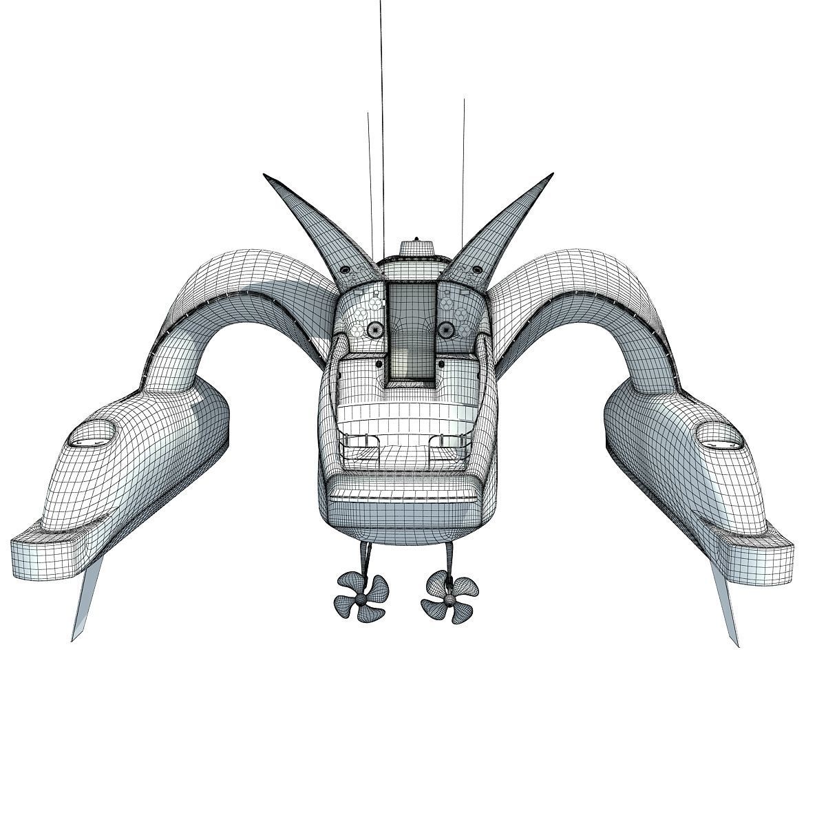 Earthrace White Boat 3D model_17