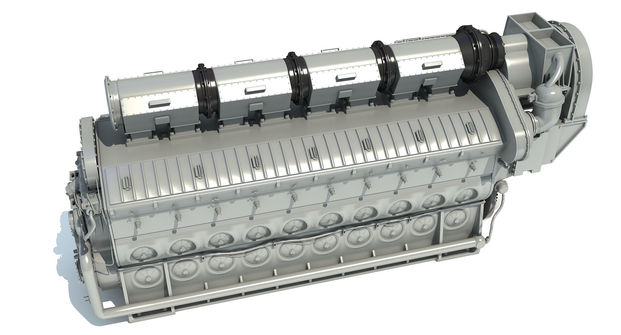 Locomotive Electro-Motive Diesel Engine 3D model_3