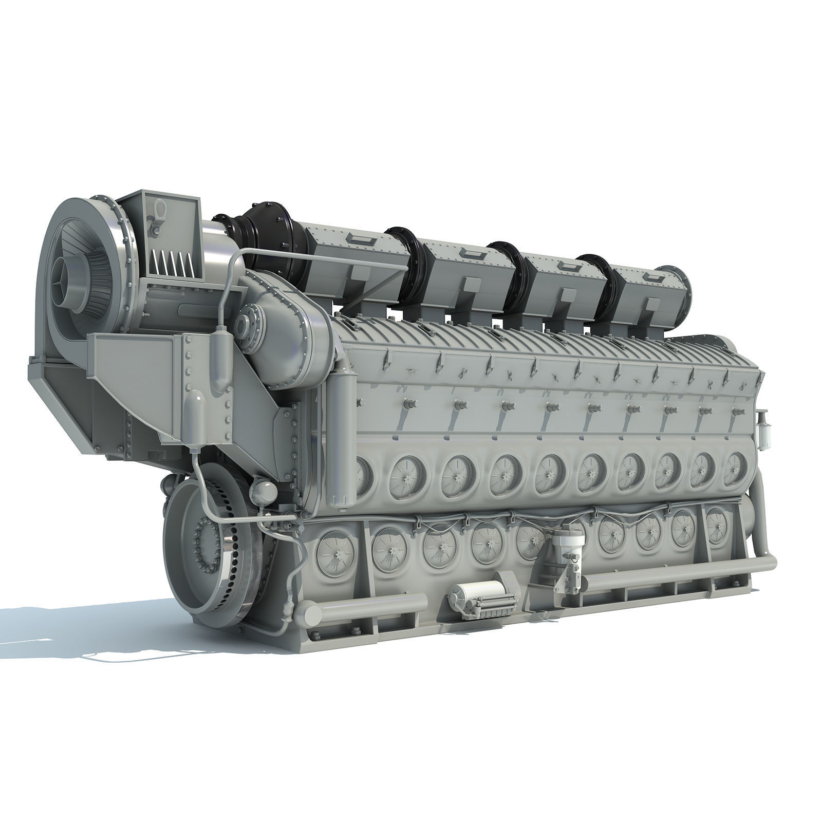 Locomotive Electro-Motive Diesel Engine 3D model_9