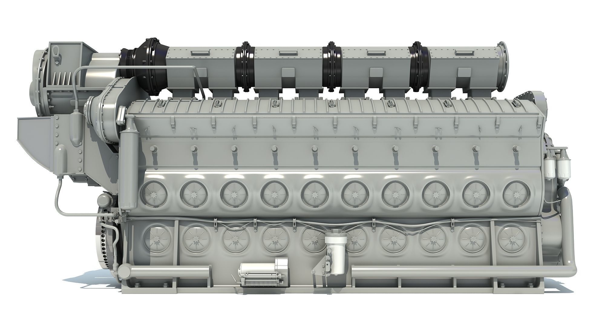 Locomotive Electro-Motive Diesel Engine 3D model_2
