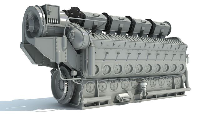 Locomotive Electro-Motive Diesel Engine 3D model