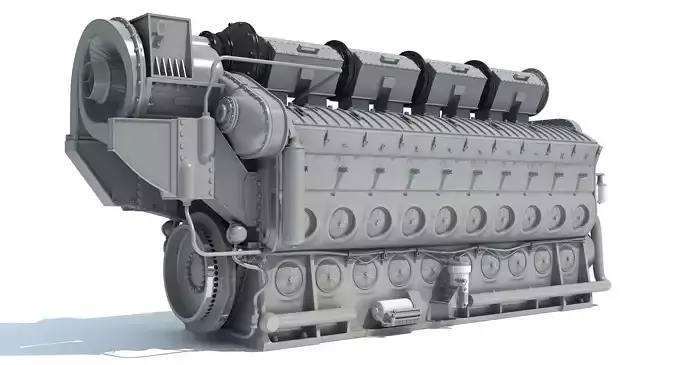 Locomotive Electro-Motive Diesel Engine 3D model