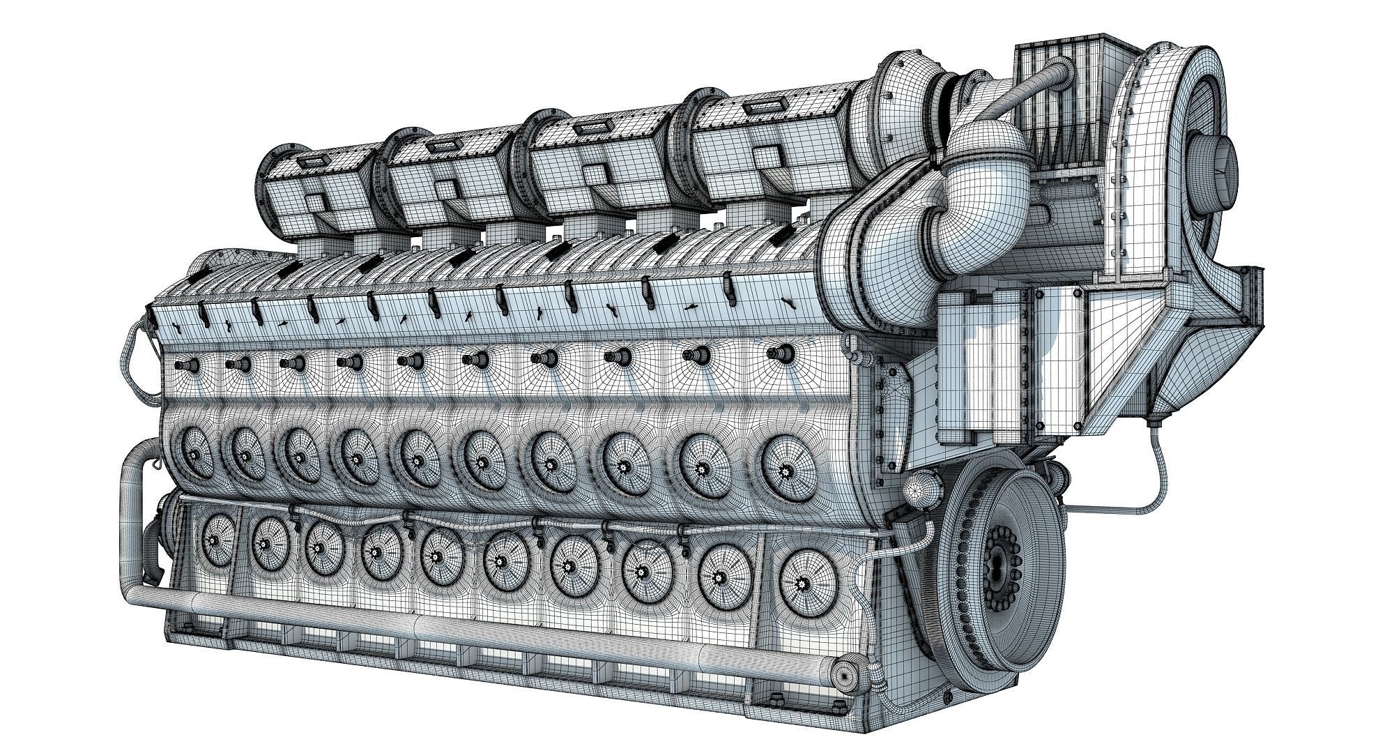Locomotive Electro-Motive Diesel Engine 3D model_17