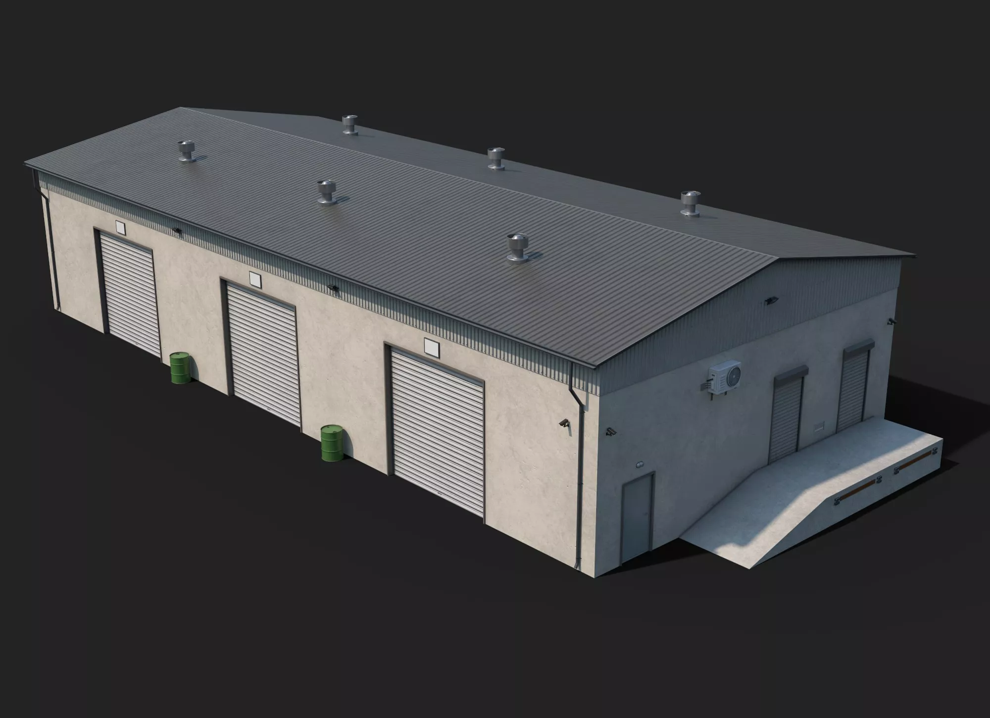3D model Warehouse Building PBR Low Poly VR / AR / low-poly | CGTrader