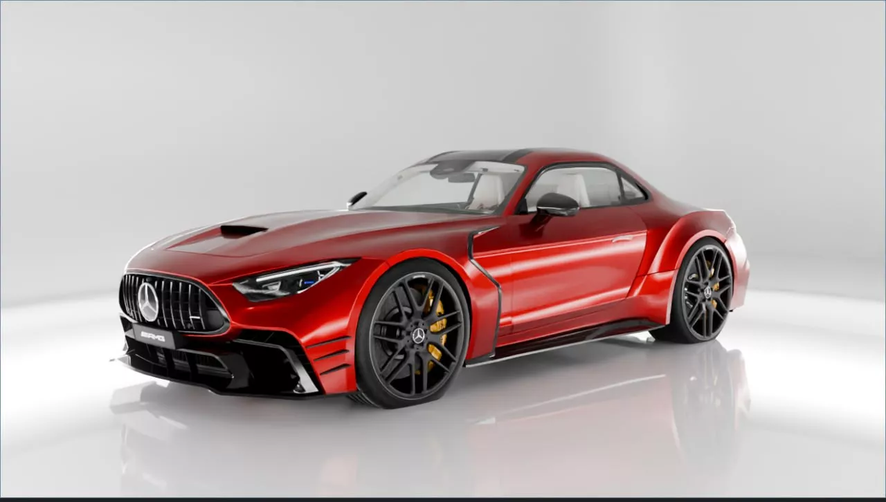 Widebody Mercedes-AMG SL Roadster Low-poly 3D model