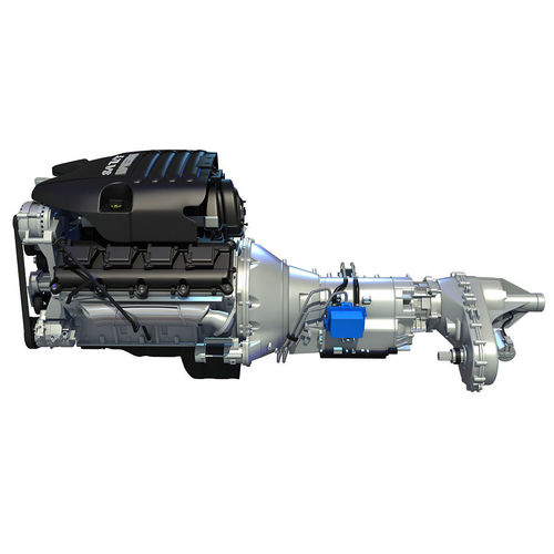 Black Cover Dodge Ram V8 Engine with Transmission 3D model