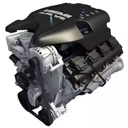 Black Cover Dodge Ram V8 Engine 3D model