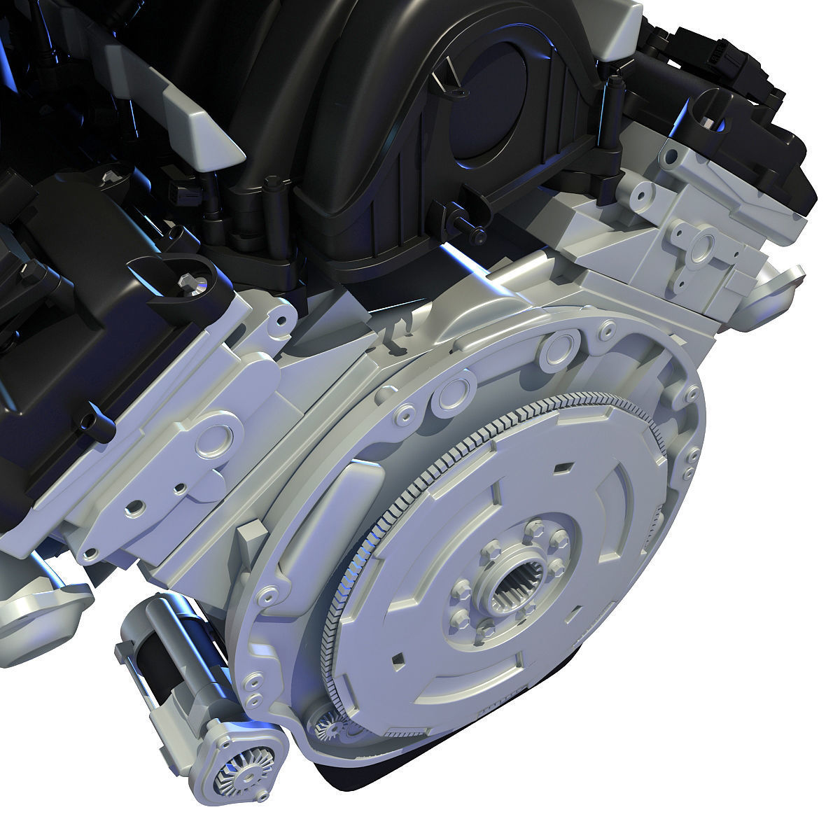 Black Cover Dodge Ram V8 Engine 3D model_11