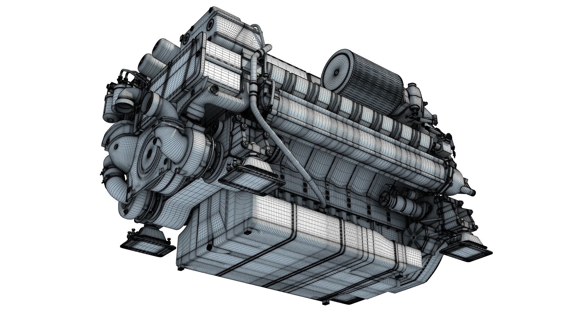MTU Diesel Marine Engine 3D model_15