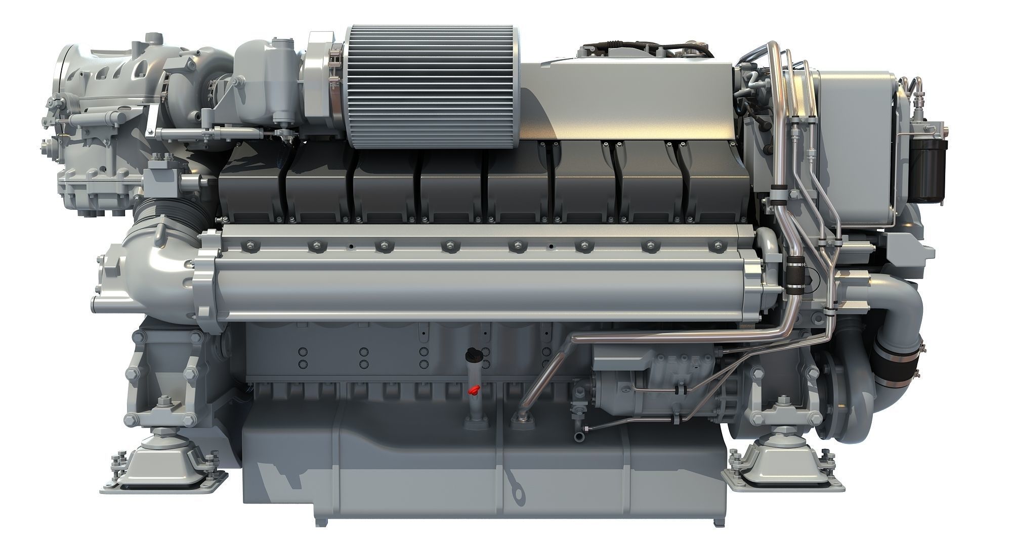 MTU Diesel Marine Engine 3D model_6