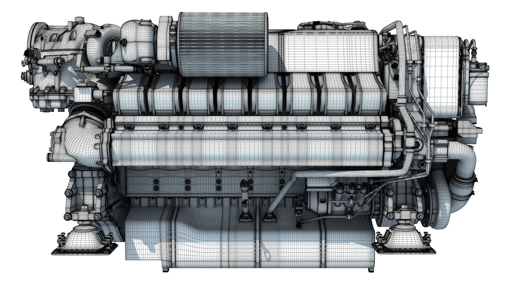 MTU Diesel Marine Engine 3D model_13