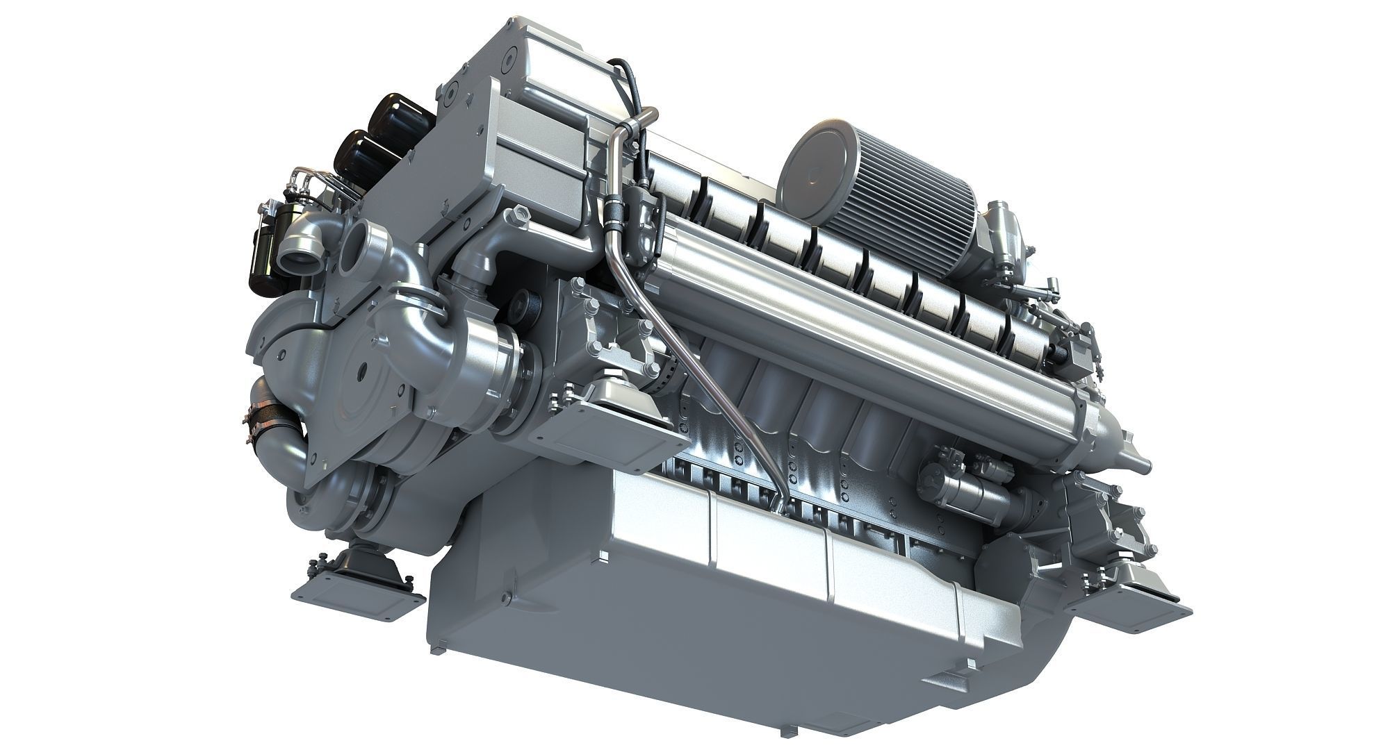 MTU Diesel Marine Engine 3D model_9