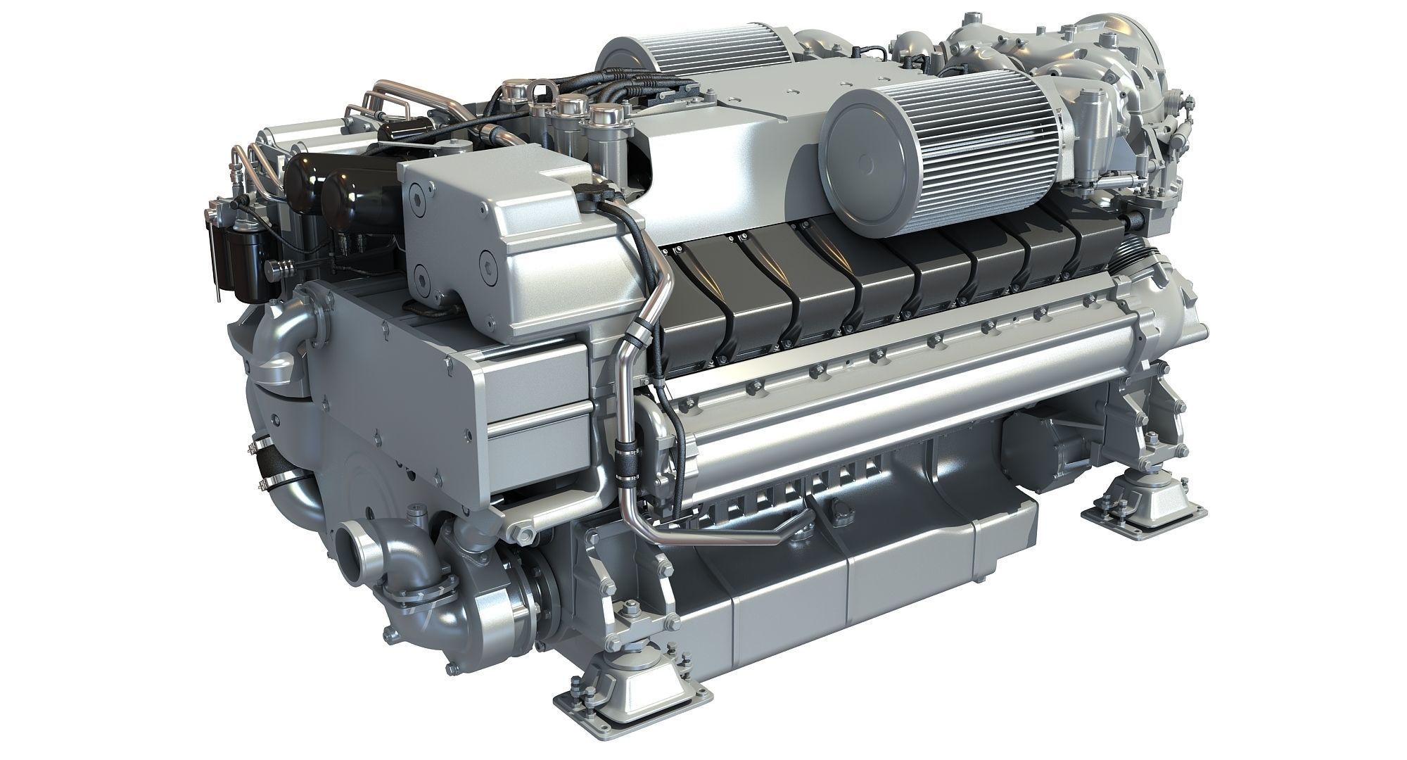 MTU Diesel Marine Engine 3D model_3