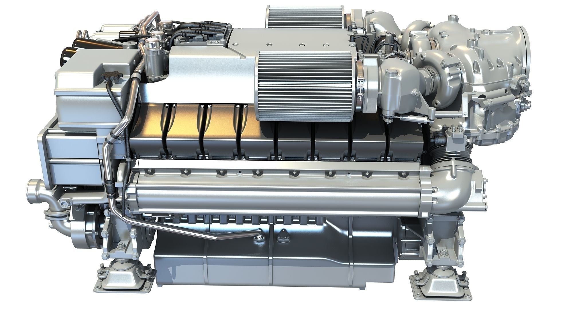 MTU Diesel Marine Engine 3D model_8
