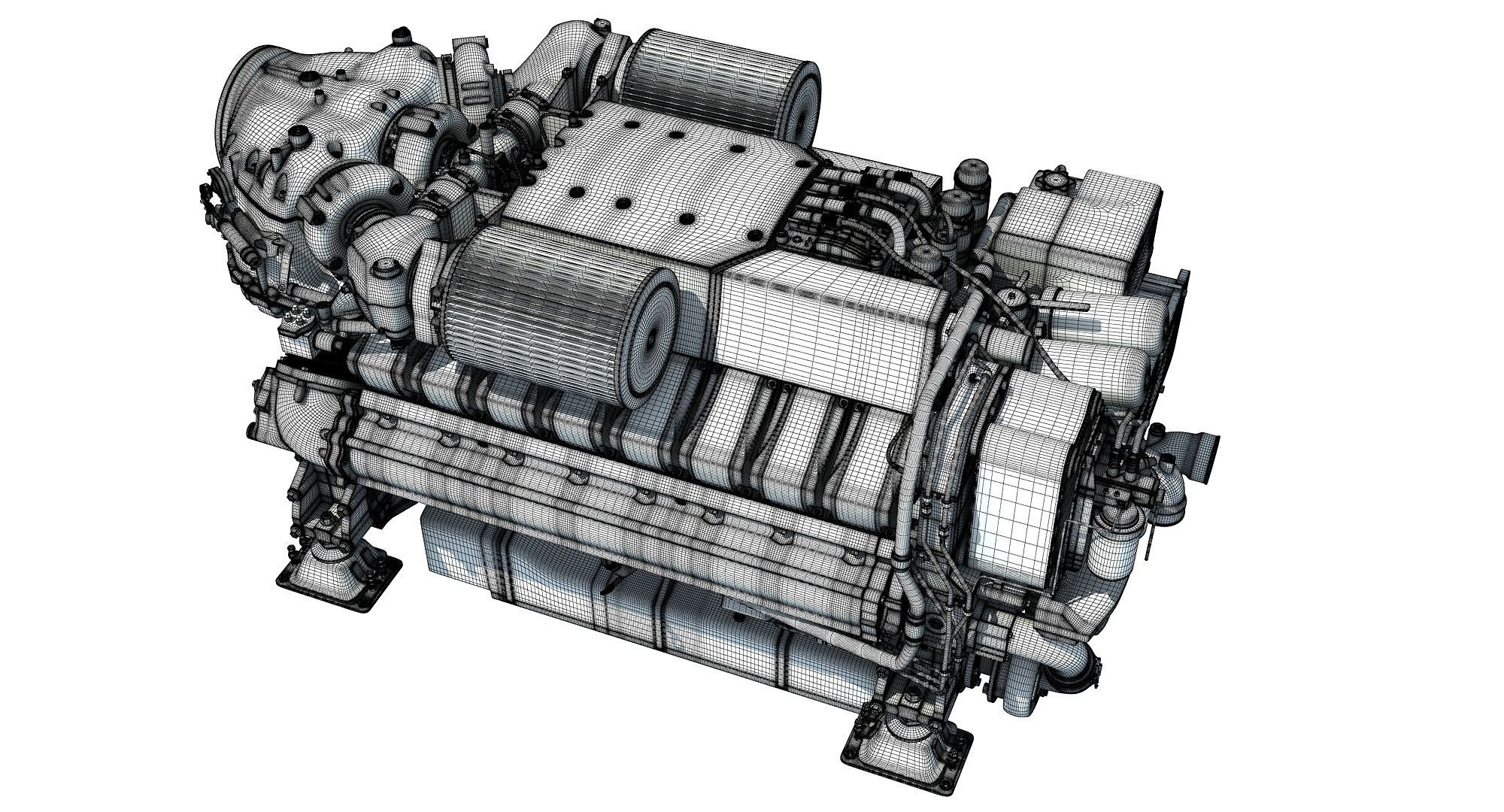 MTU Diesel Marine Engine 3D model_17