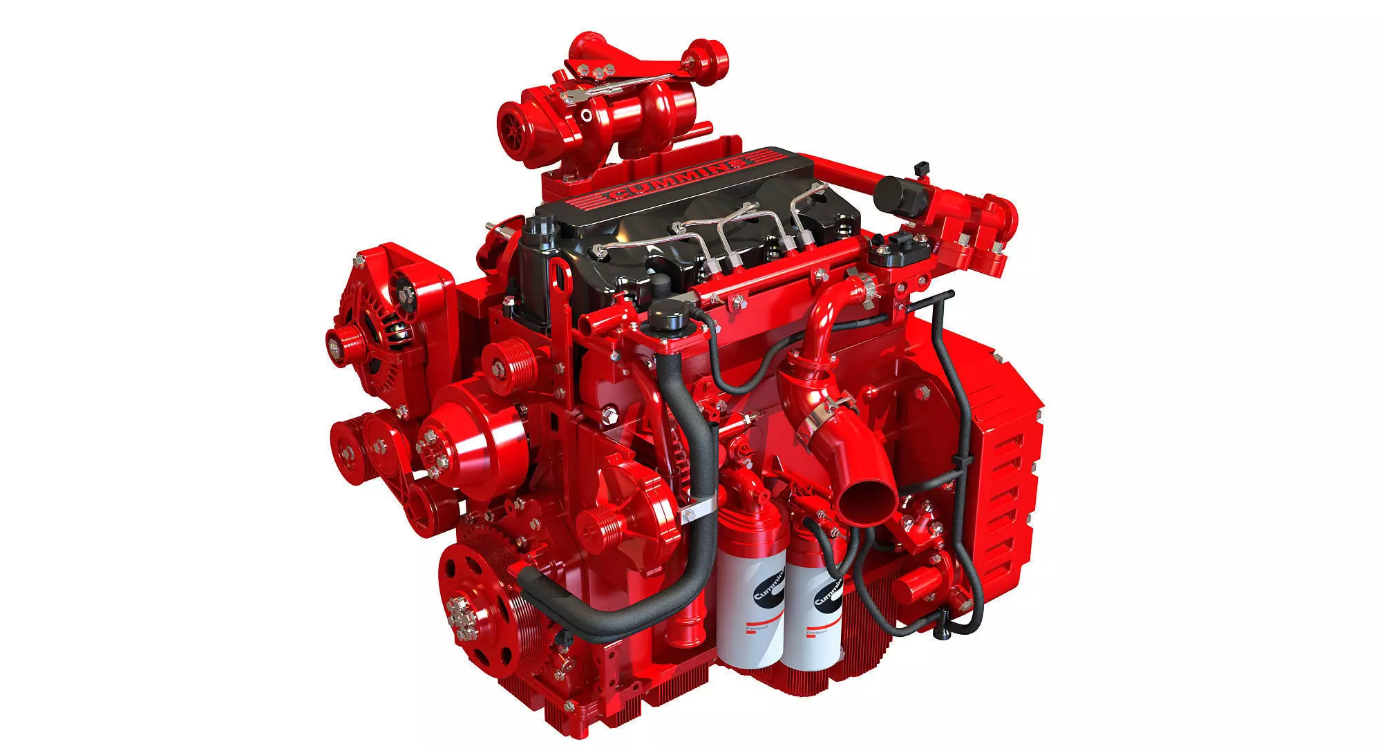 Red Cummins Engine 3D model_0