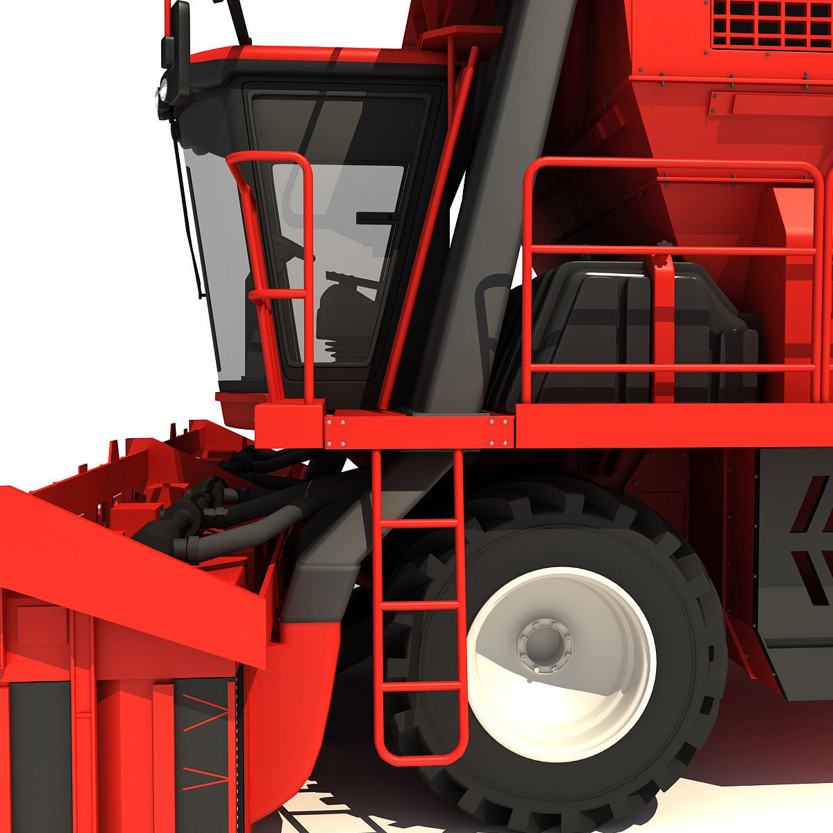 Cotton Picker Harvester 3D model_9