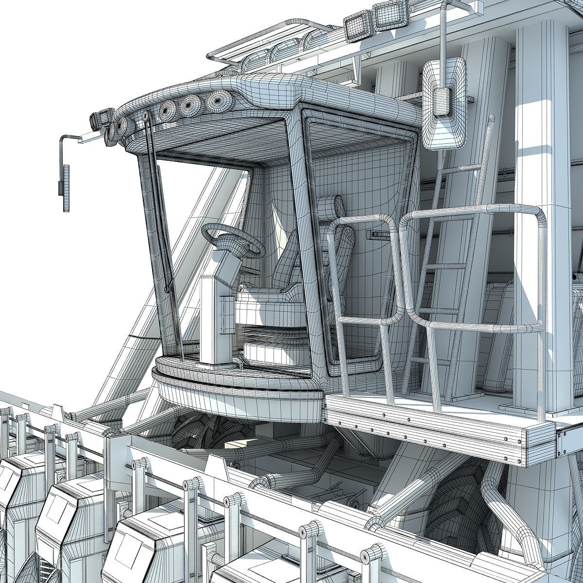Cotton Picker Harvester 3D model_17