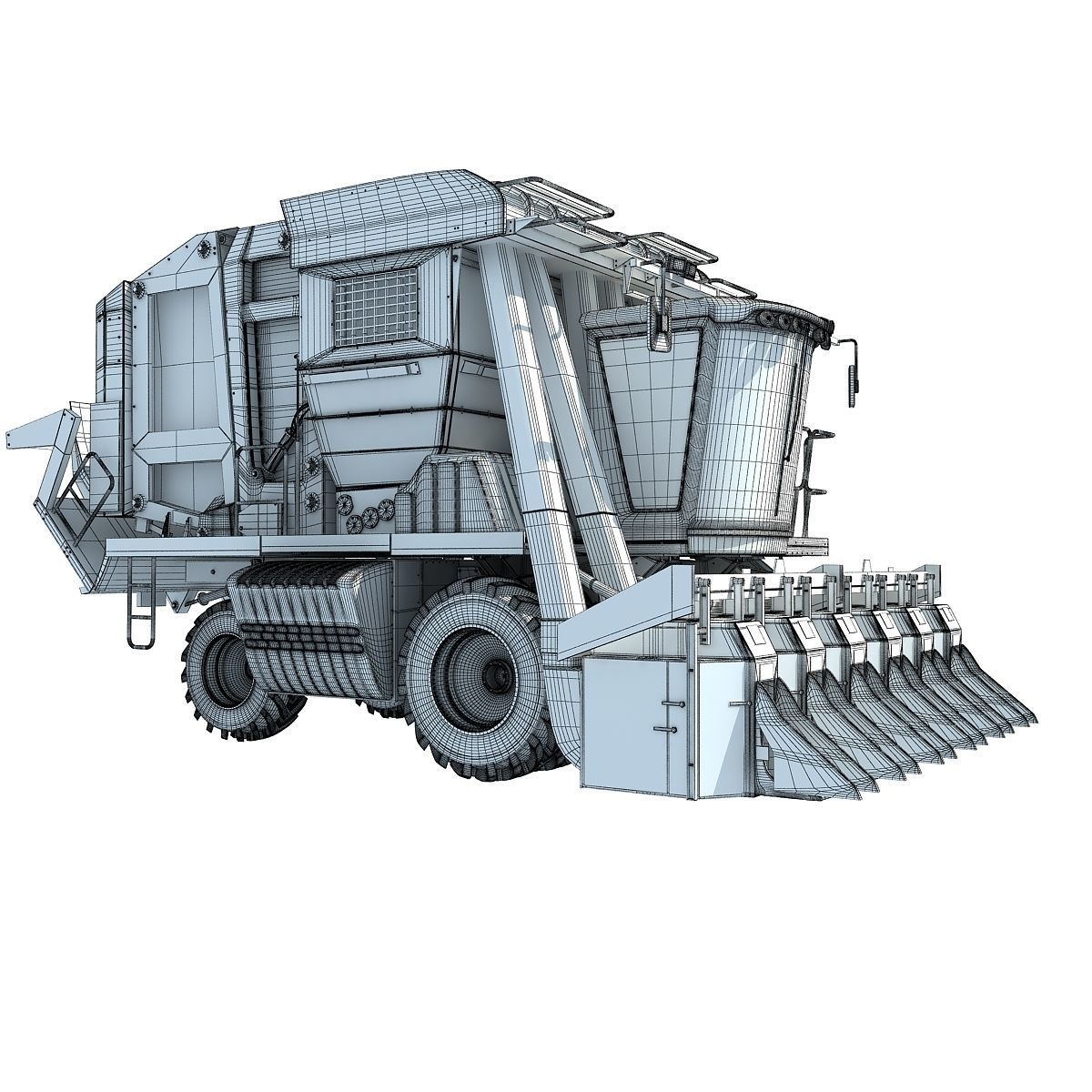 Cotton Picker Harvester 3D model_13