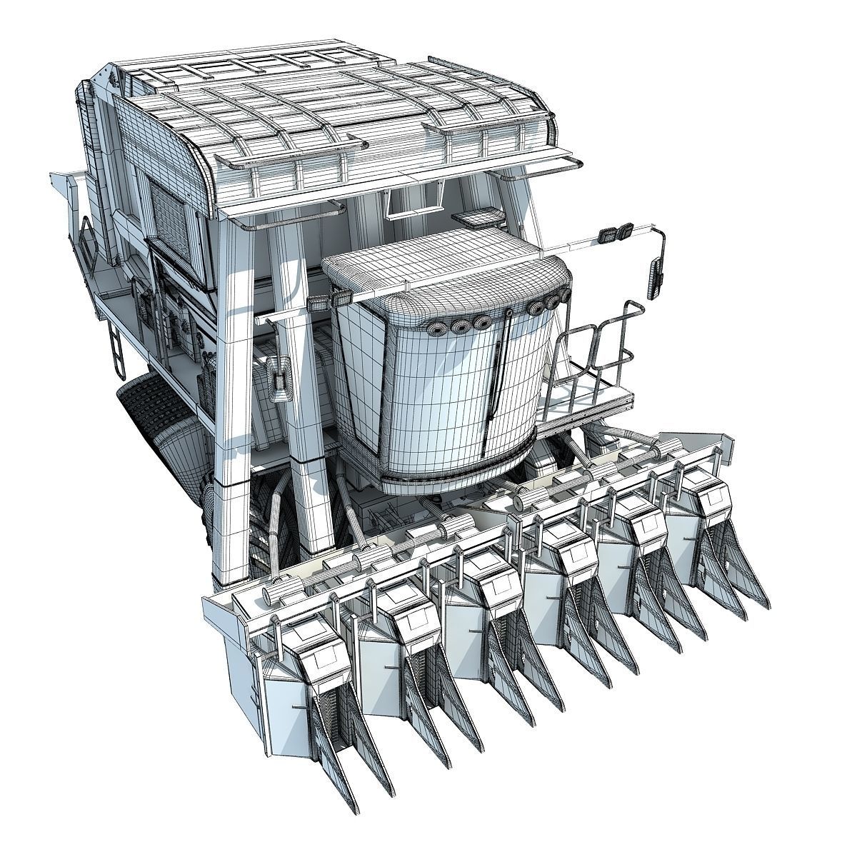 Cotton Picker Harvester 3D model_16