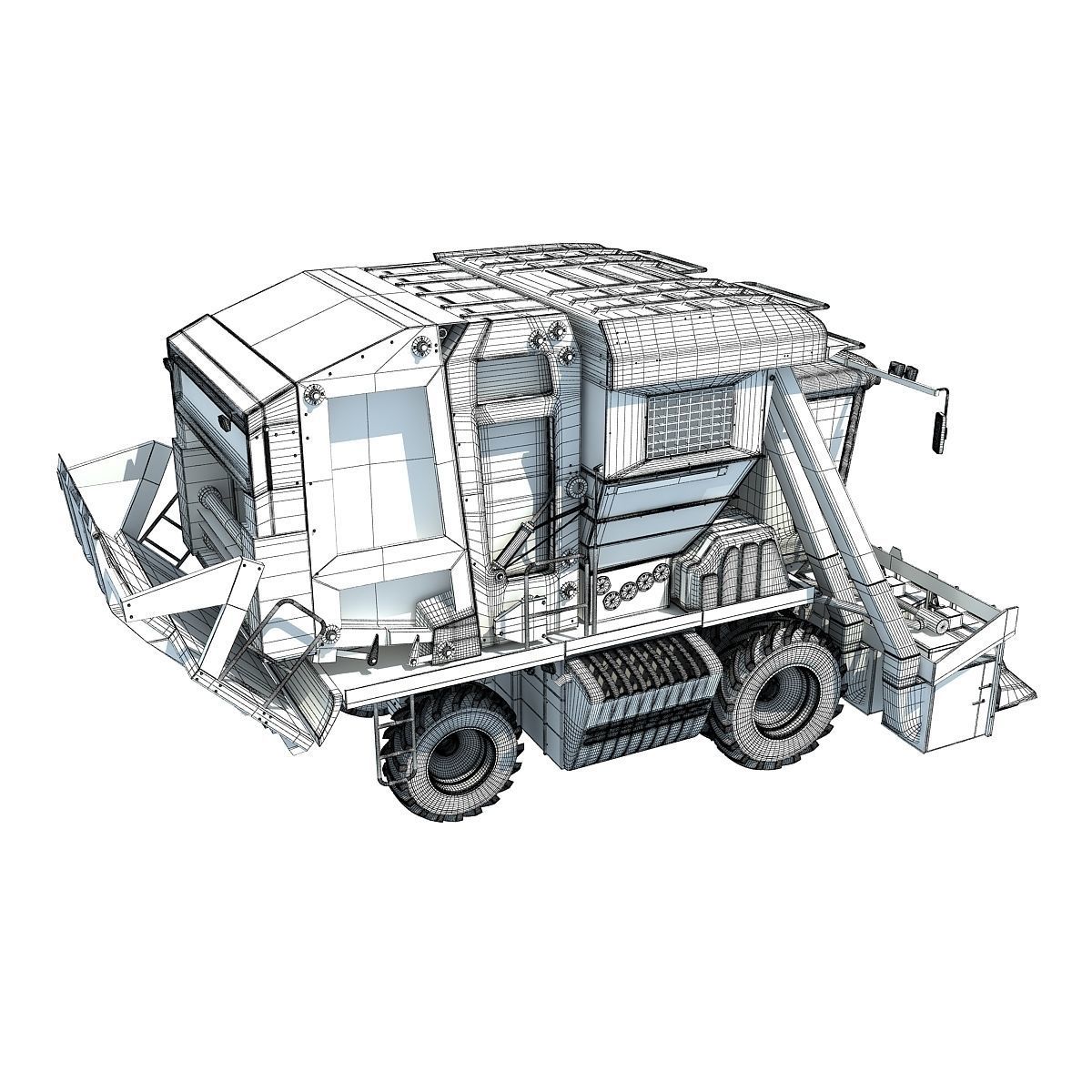 Cotton Picker Harvester 3D model_14