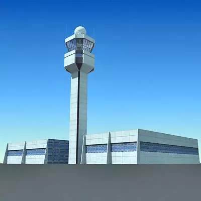 Airport Control Tower 3D model_0
