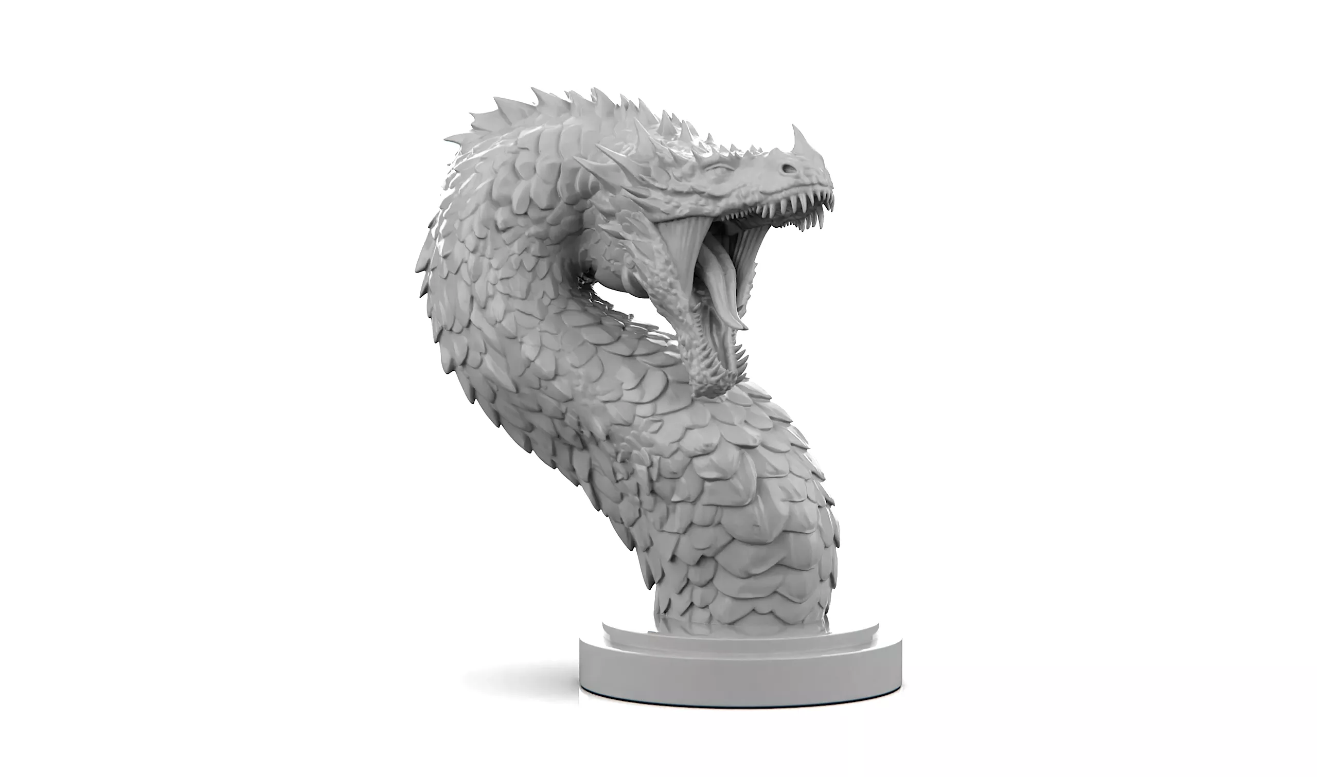 Dragon Bust 15 cm Solid STL 3D Printable Fantasy Sculpture 3D print model