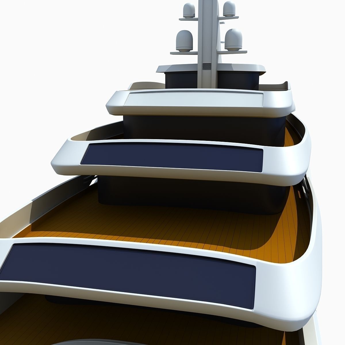 Concept Yellow Deck Luxury Yacht 3D model_13