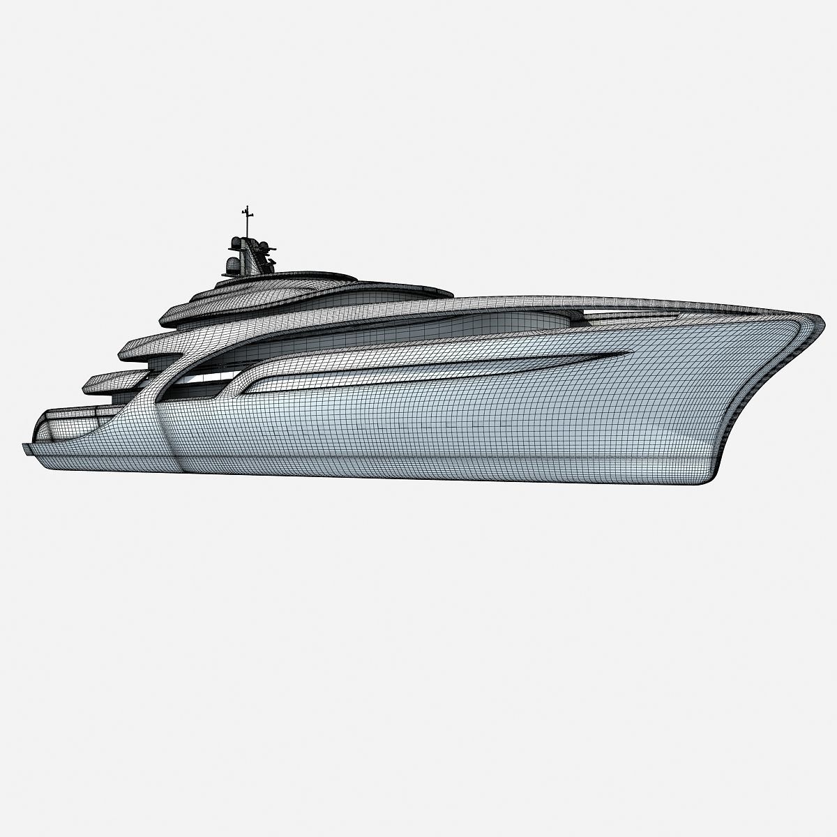 Concept Yellow Deck Luxury Yacht 3D model_20