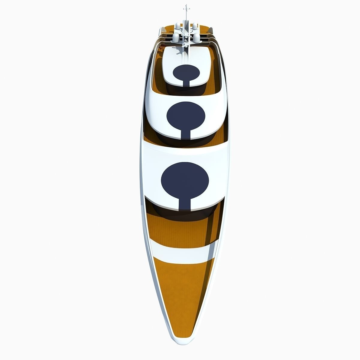Concept Yellow Deck Luxury Yacht 3D model_6