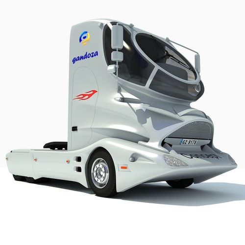Future White Truck 3D model