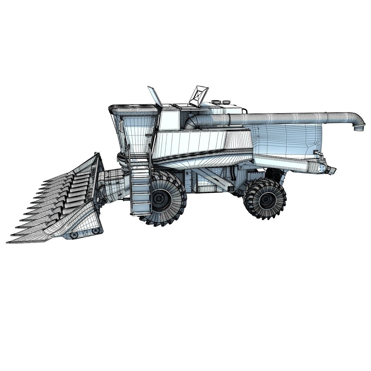 Red Combine Harvester 3 3D model_18