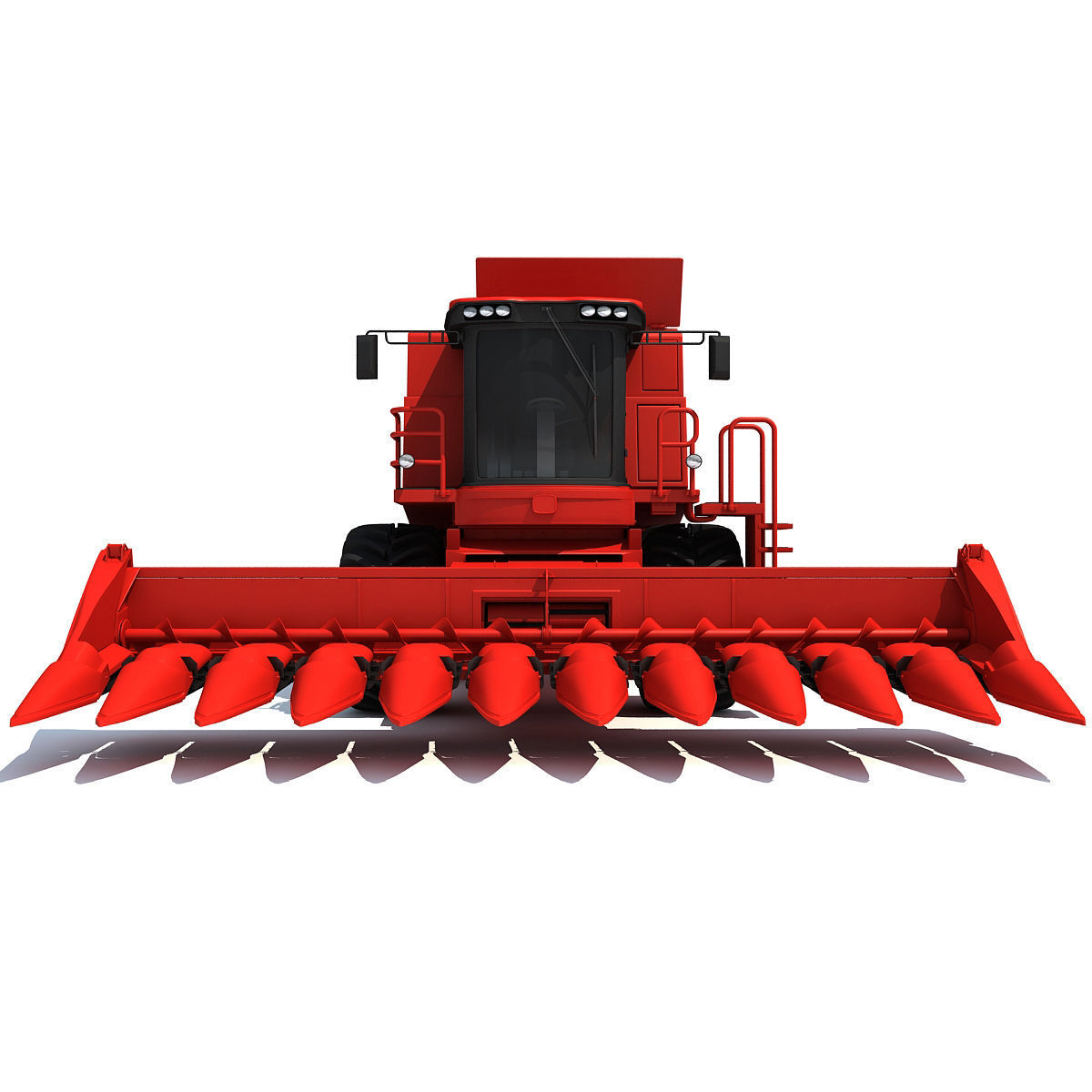 Red Combine Harvester 3 3D model_8