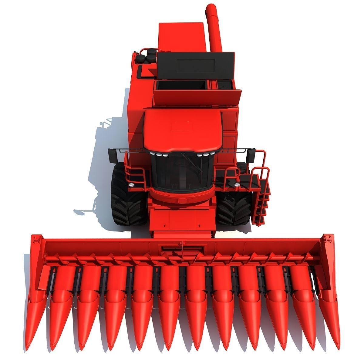 Red Combine Harvester 3 3D model_1