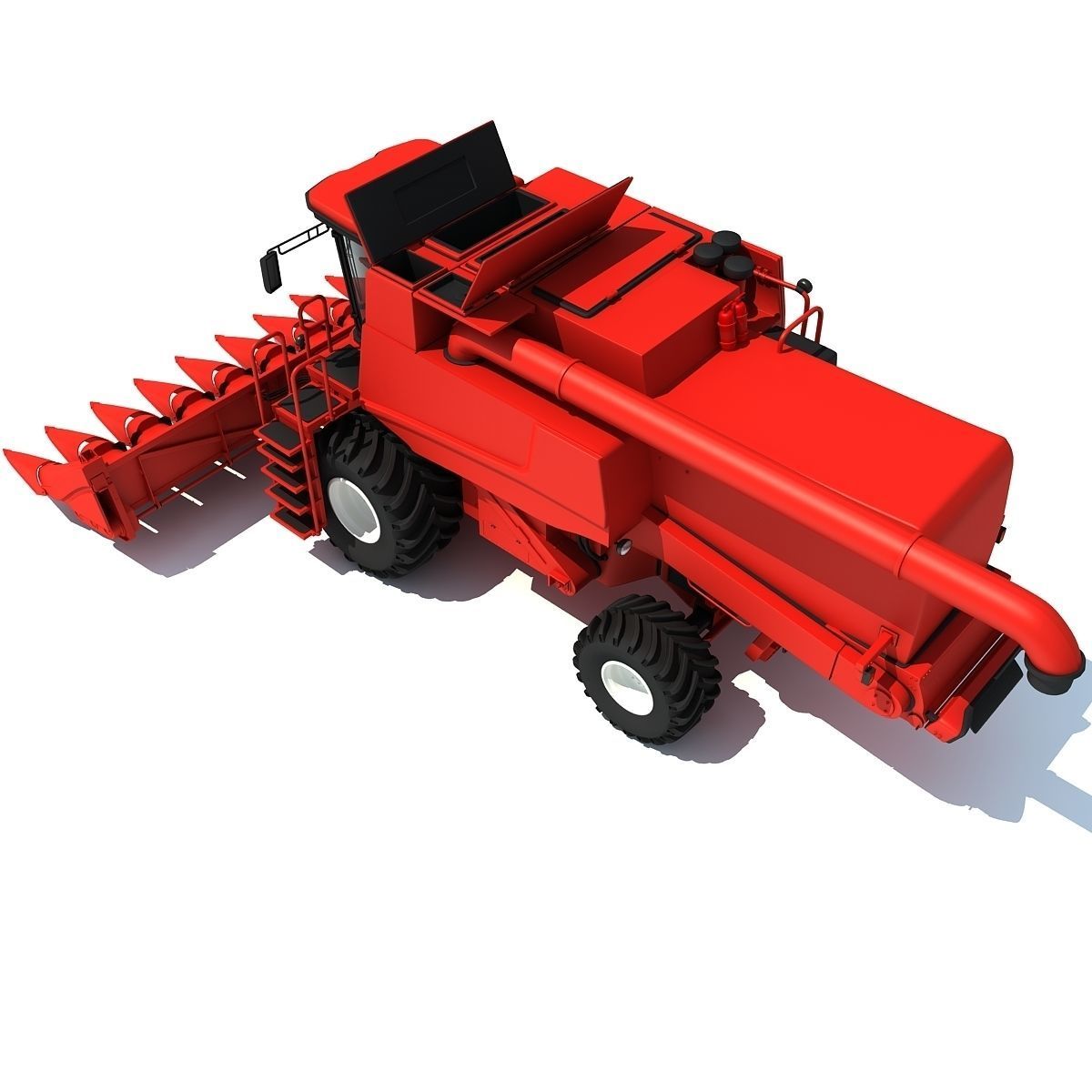 Red Combine Harvester 3 3D model_3