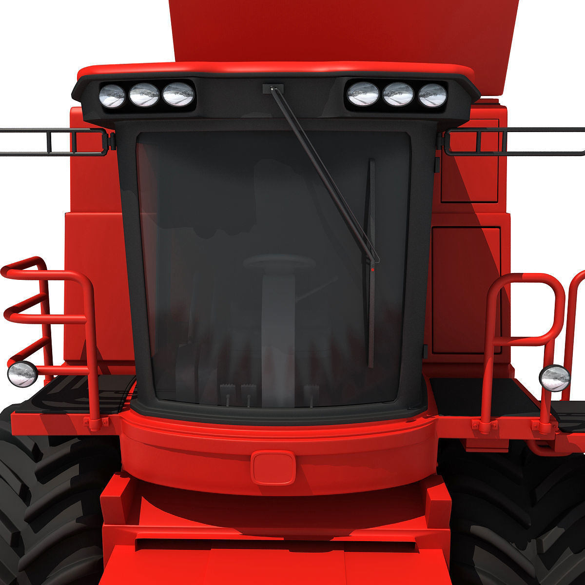 Red Combine Harvester 3 3D model_9