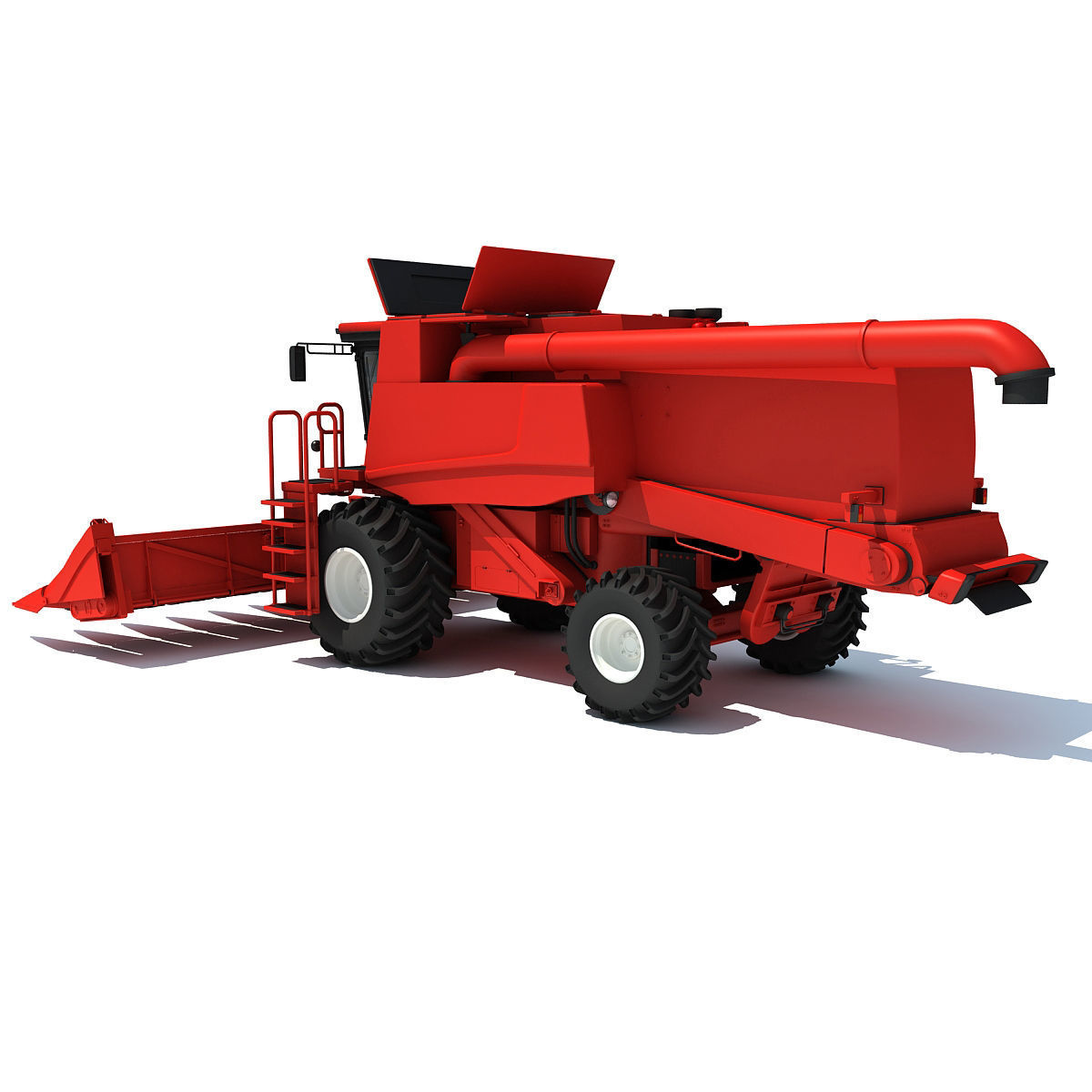 Red Combine Harvester 3 3D model_5