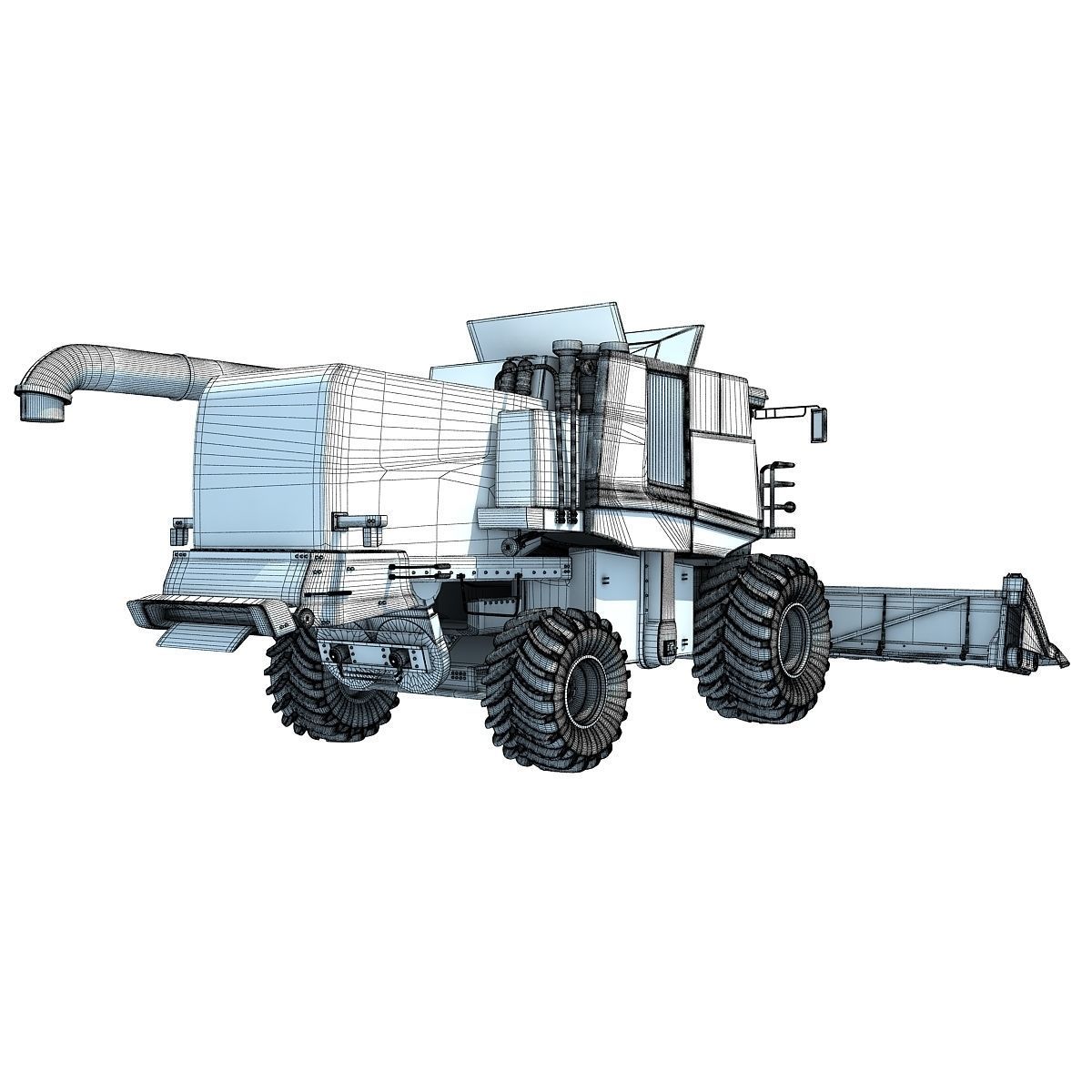 Red Combine Harvester 3 3D model_19