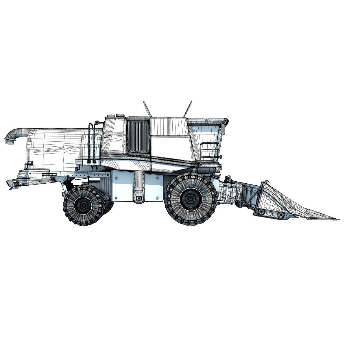 Red Combine Harvester 3 3D model_17