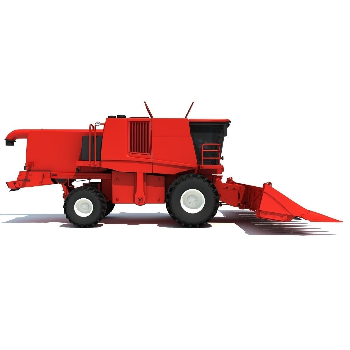 Red Combine Harvester 3 3D model_2