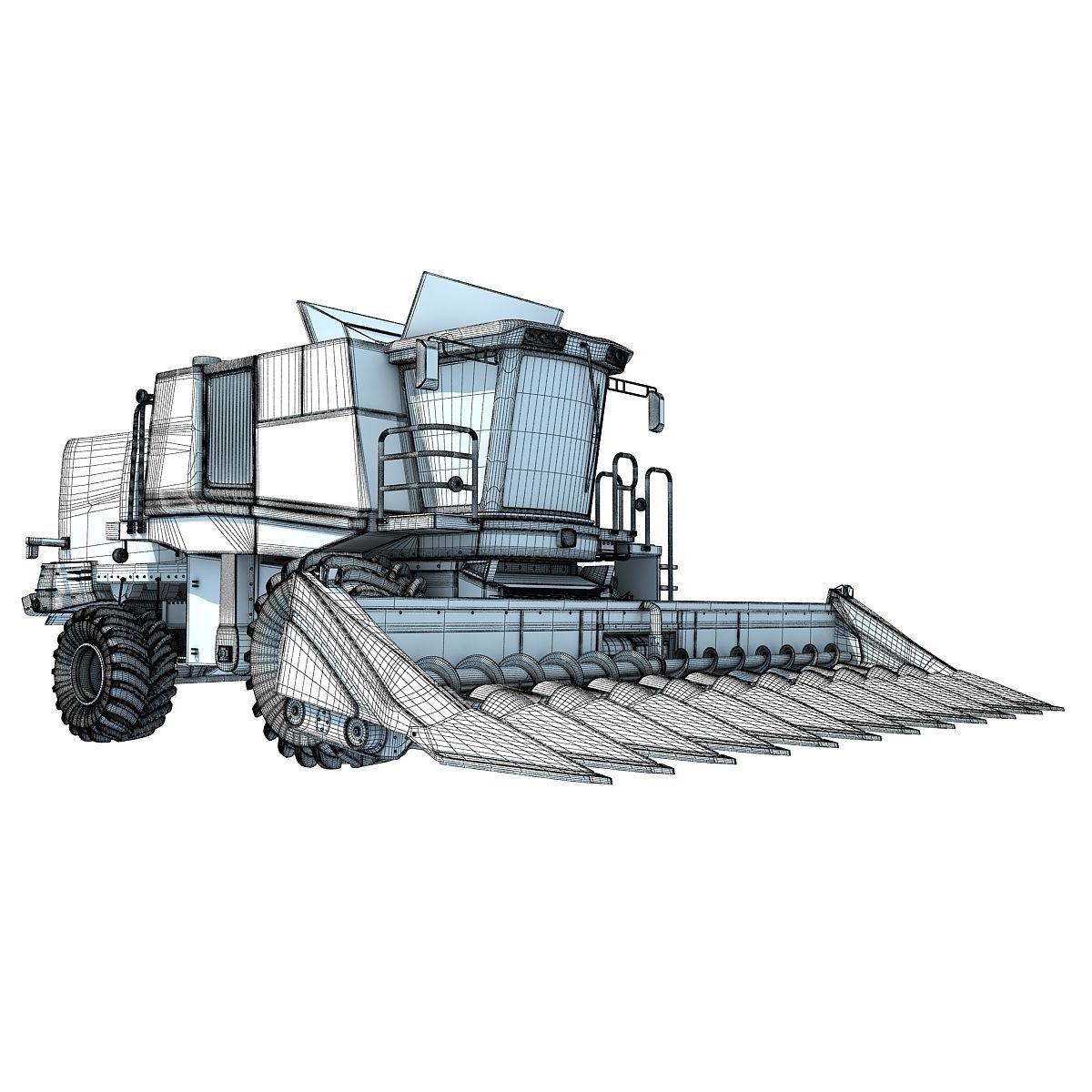 Red Combine Harvester 3 3D model_20