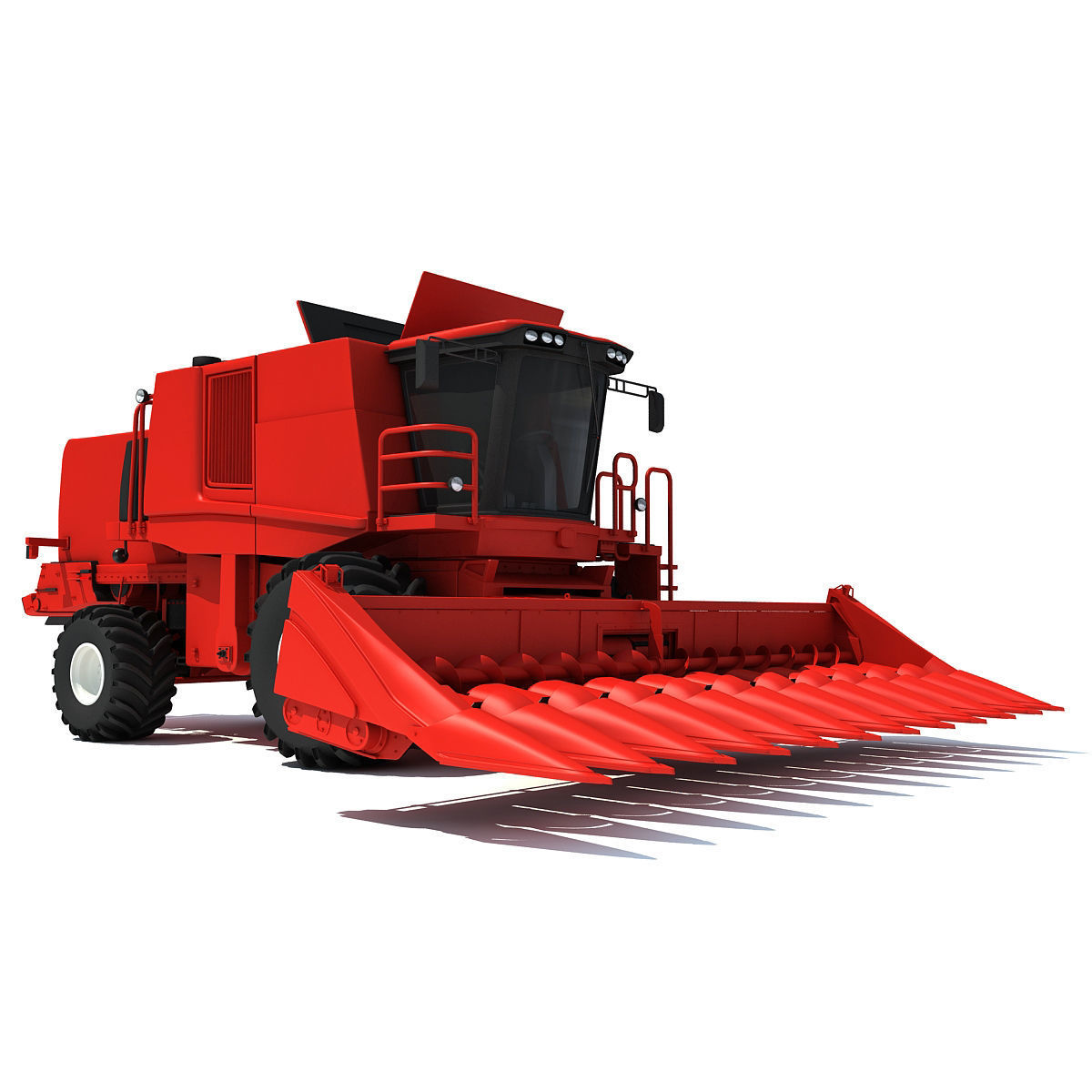 Red Combine Harvester 3 3D model_4