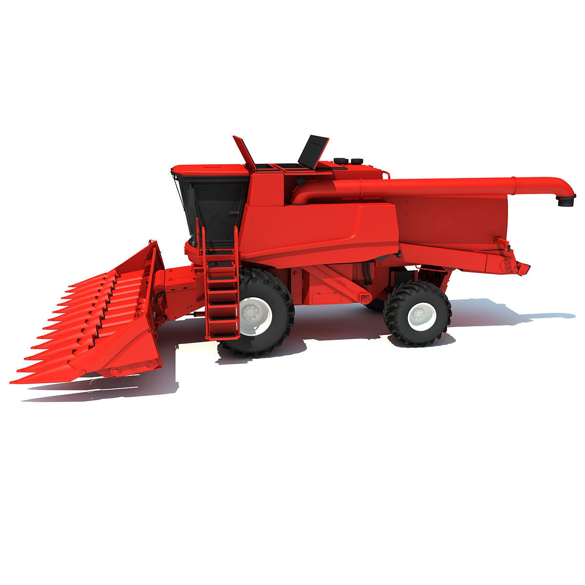 Red Combine Harvester 3 3D model_6