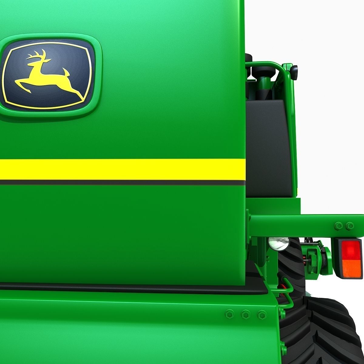 Green Combine Harvester 3D model_20