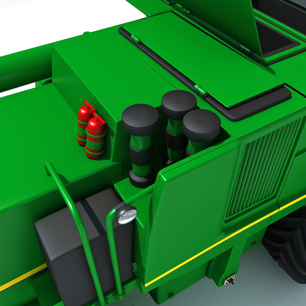 Green Combine Harvester 3D model_17