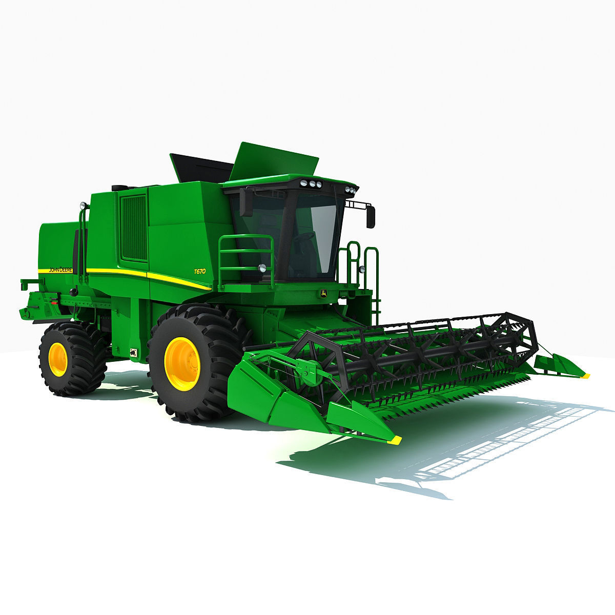 Green Combine Harvester 3D model_10