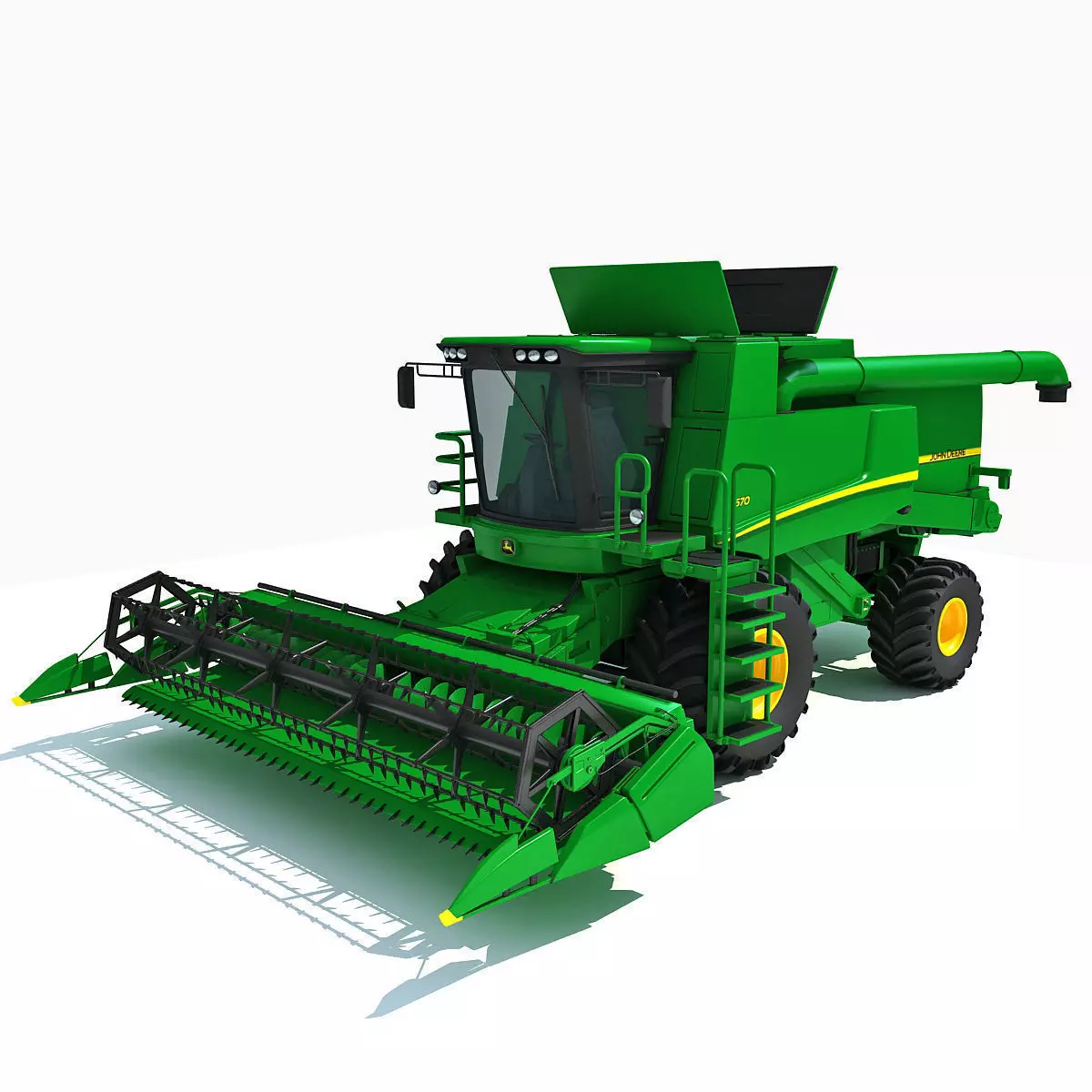 Green Combine Harvester 3D model_0