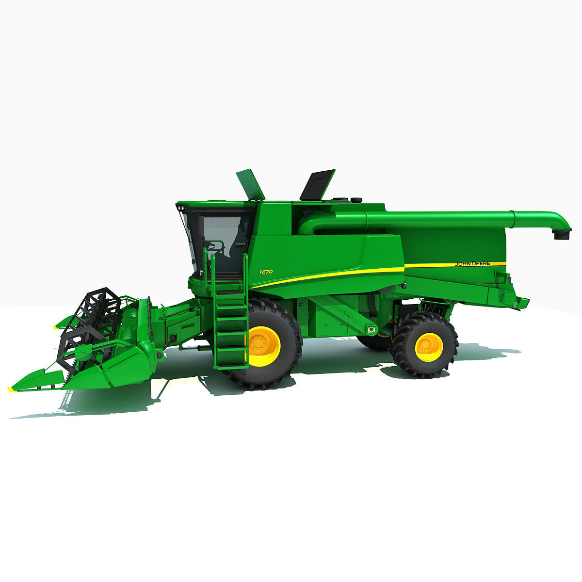Green Combine Harvester 3D model_1