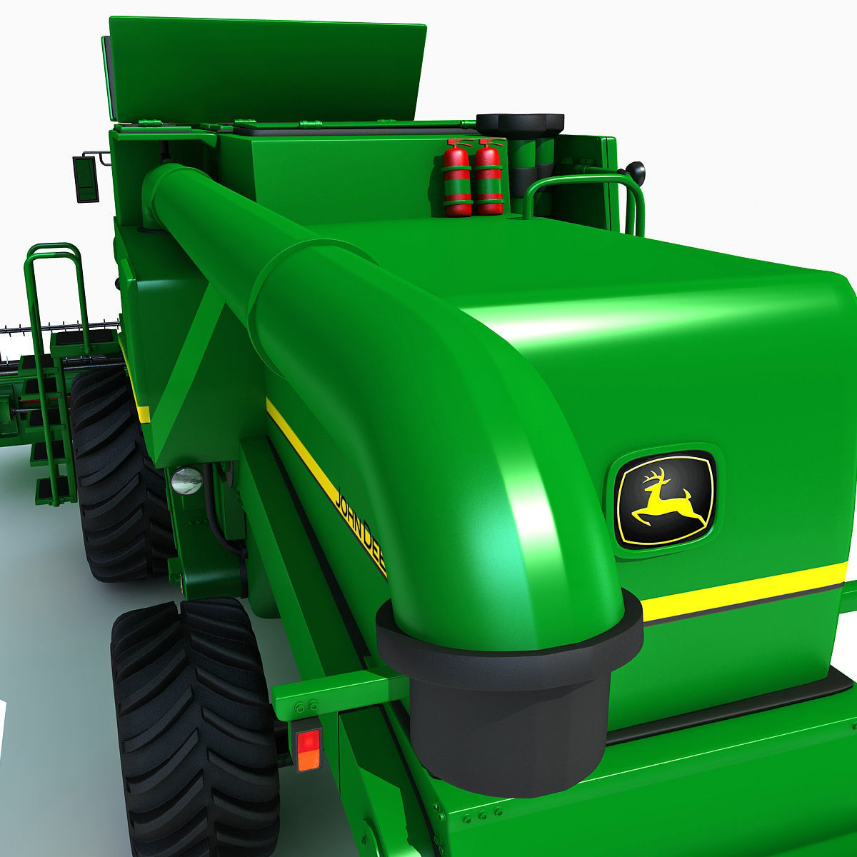 Green Combine Harvester 3D model_12