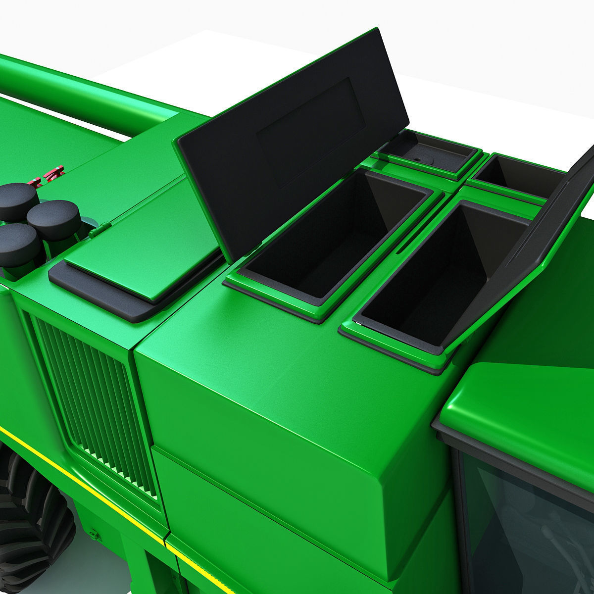 Green Combine Harvester 3D model_21